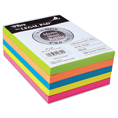 TOPS&trade; Fluorescent Color Memo Sheets
