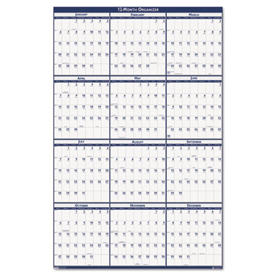 House of Doolittle&trade; 100% Recycled Poster Style Reversible/Erasable Yearly Wall Calendar