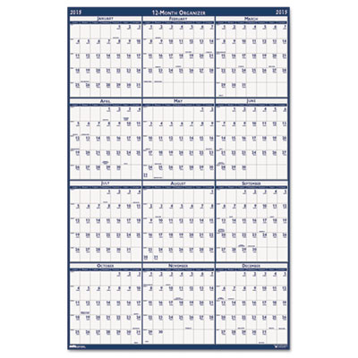 House of Doolittle&trade; 100% Recycled Poster Style Reversible/Erasable Yearly Wall Calendar