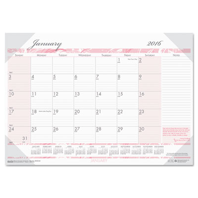 House of Doolittle&trade; Breast Cancer Awareness 100% Recycled Monthly Desk Pad Calendar