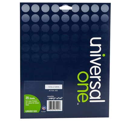 Universal One&trade; Clear Labels