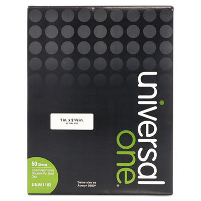 Universal One&trade; Clear Labels