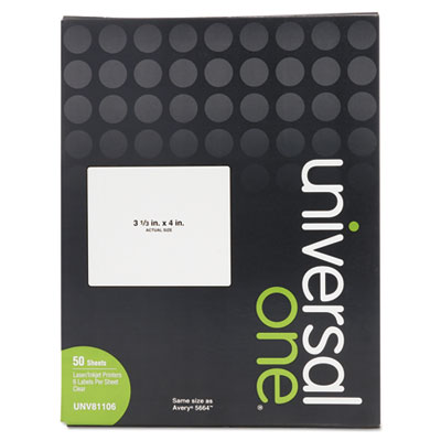 Universal One&trade; Clear Labels
