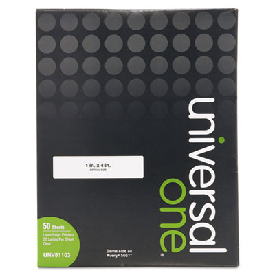 Universal One&trade; Clear Labels