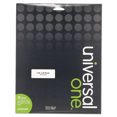 Universal One&trade; Clear Labels