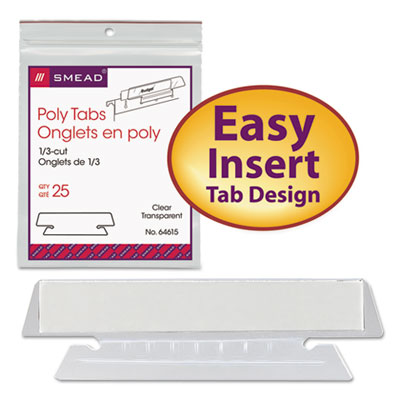 Smead&reg; Poly Index Tabs &amp; Inserts For Hanging File Folders