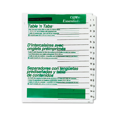 Office Essentials&reg; Table 'n Tabs Dividers