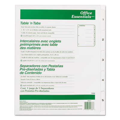 Office Essentials&reg; Table 'n Tabs Dividers