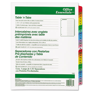 Office Essentials&reg; Table 'n Tabs Dividers