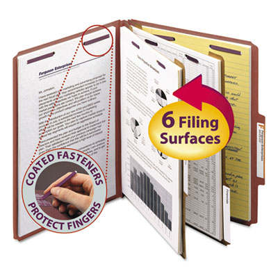 Smead&reg; Pressboard Classification Folders with SafeSHIELD&reg; Coated Fasteners