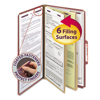 Smead&reg; Pressboard Classification Folders with SafeSHIELD&reg; Coated Fasteners