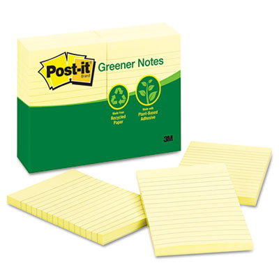 Post-it&reg; Greener Notes Original Recycled Note Pads