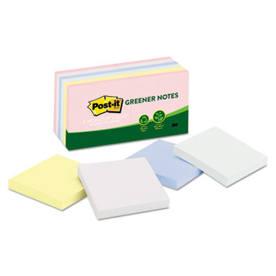 Post-it&reg; Greener Notes Original Recycled Note Pads