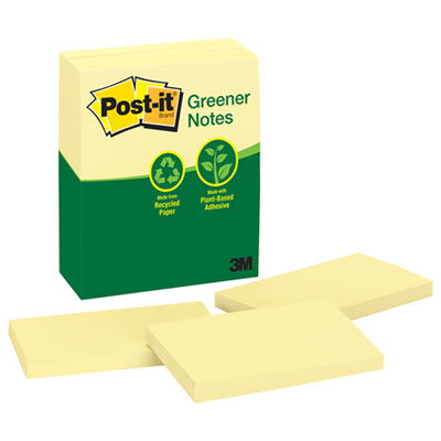 Post-it&reg; Greener Notes Original Recycled Note Pads