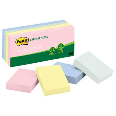 Post-it&reg; Greener Notes Original Recycled Note Pads