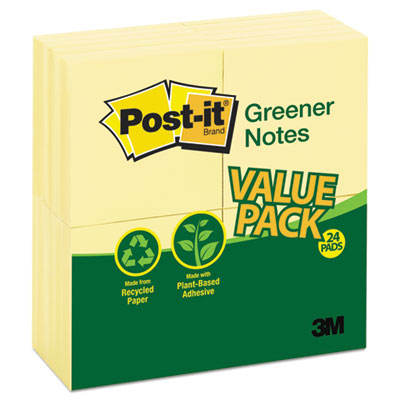 Post-it&reg; Greener Notes Original Recycled Note Pads