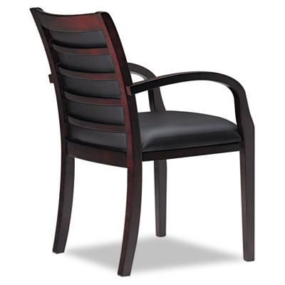 Mayline&reg; Mercado&trade; Series Leather Seating Ladder-Back Guest Chair