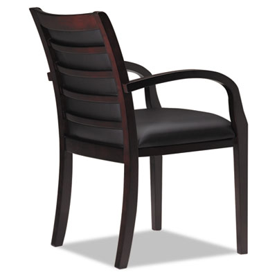 Mayline&reg; Mercado&trade; Series Leather Seating Ladder-Back Guest Chair