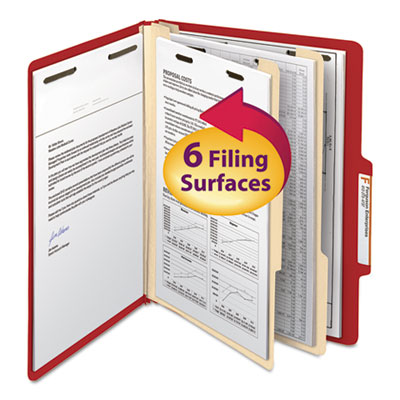 Smead&reg; Colored Top Tab Classification Folders