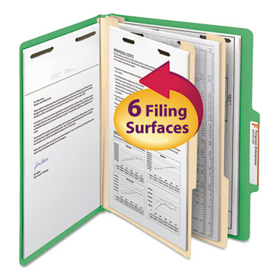 Smead&reg; Colored Top Tab Classification Folders