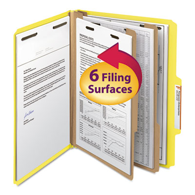 Smead&reg; Colored Top Tab Classification Folders
