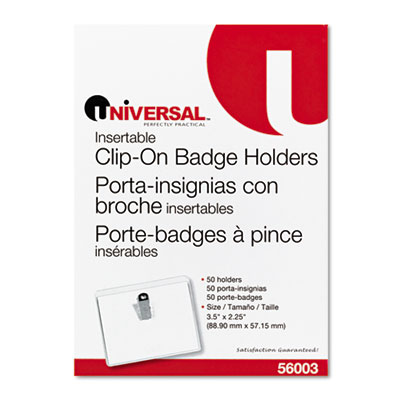 Universal&reg; Clear Badge Holders With Inserts