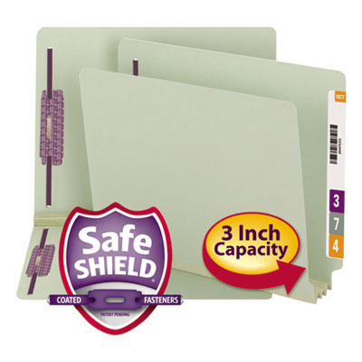 Smead&reg; End Tab Expansion Pressboard File Folders With SafeSHIELD&reg; Coated Fasteners