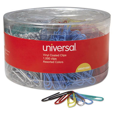 Universal One&trade; Vinyl-Coated Wire Paper Clips