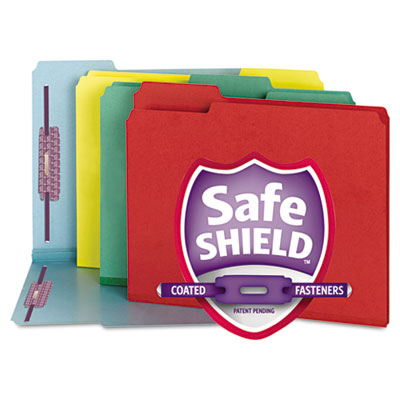 Smead® Colored Pressboard Fastener Folders with SafeSHIELD® Coated Fasteners Smead® Colored Pressboard Fastener Folders with SafeSHIELD® Coated Fasteners