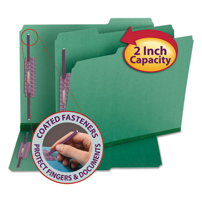 Smead&reg; Colored Pressboard Fastener Folders with SafeSHIELD&reg; Coated Fasteners
