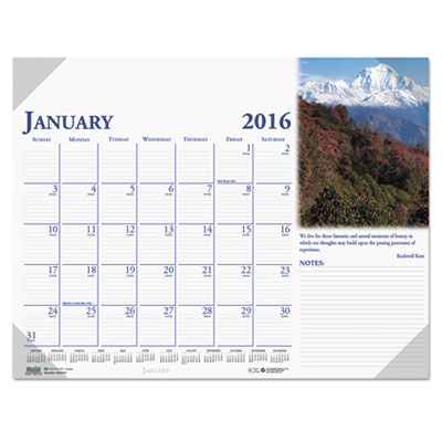 House of Doolittle&trade; Earthscapes&trade; 100% Recycled Monthly Desk Pad Calendar