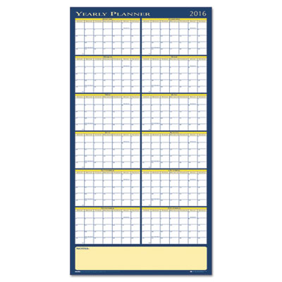 House of Doolittle&trade; 100% Recycled Reversible Yearly Wall Planner