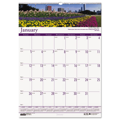 House of Doolittle&trade; Earthscapes&trade; 100% Recycled Gardens of the World Monthly Wall Calendar