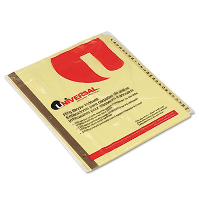 Universal One&trade; Preprinted Plastic Coated Tab Dividers with Black Printing