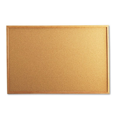 Universal&reg; Cork Board with Oak Style Frame