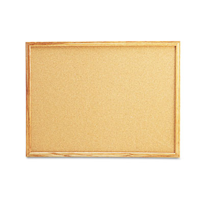 Universal&reg; Cork Board with Oak Style Frame