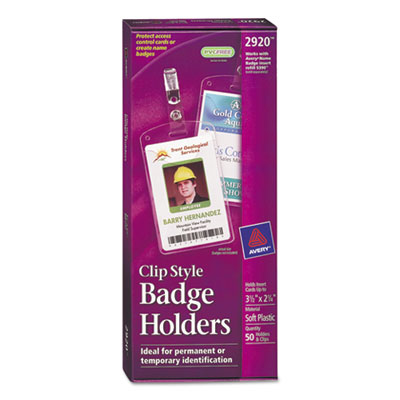 Avery&reg; Heavy-Duty Secure Top&trade; Name Badge Holders