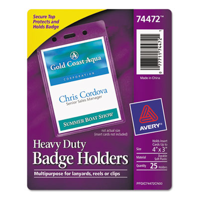 Avery&reg; Heavy-Duty Secure Top&trade; Name Badge Holders