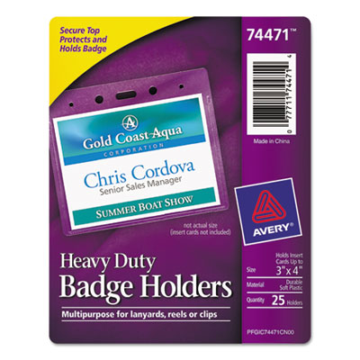 Avery&reg; Heavy-Duty Secure Top&trade; Name Badge Holders