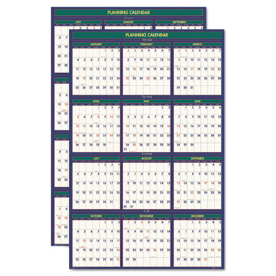 House of Doolittle&trade; Four Seasons Write-On/Wipe-Off Business &amp; Academic Year 100% Recycled Wall Calendar