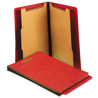 Universal One&trade; Six-Section Colored Pressboard End Tab Classification Folders