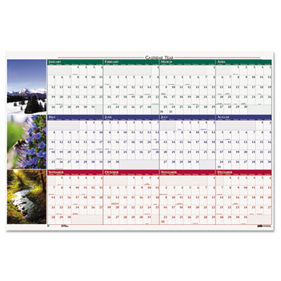 House of Doolittle&trade; Earthscapes&trade; 100% Recycled Nature Scenes Reversible/Erasable Yearly Wall Calendar