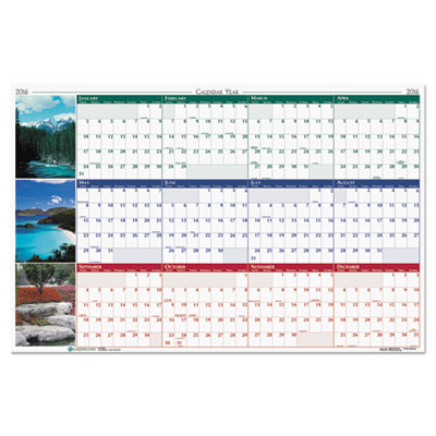 House of Doolittle&trade; Earthscapes&trade; 100% Recycled Nature Scenes Reversible/Erasable Yearly Wall Calendar