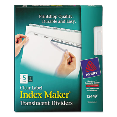 Avery&reg; Index Maker&reg; Print &amp; Apply Clear Label Plastic Dividers