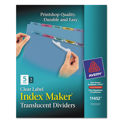 Avery&reg; Index Maker&reg; Print &amp; Apply Clear Label Plastic Dividers