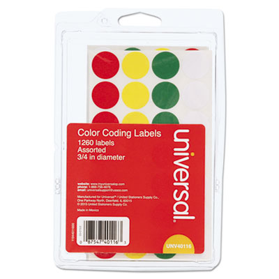 Universal&reg; Self-Adhesive Permanent Color-Coding Labels