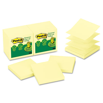 Post-it&reg; Greener Notes Original Recycled Pop-up Notes