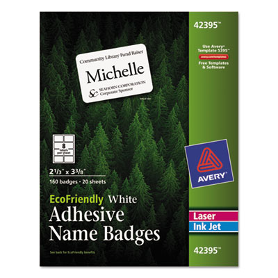 Avery&reg; EcoFriendly Adhesive Name Badge Labels