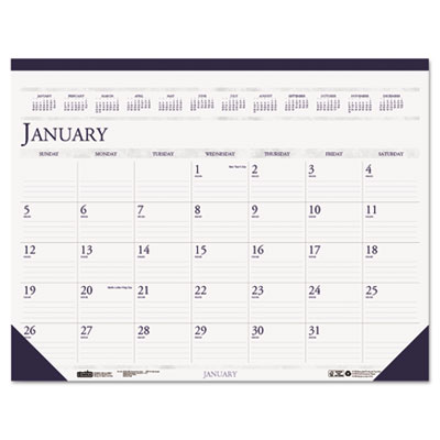 House of Doolittle&trade; 100% Recycled Two-Color Dated Monthly Desk Pad Calendar