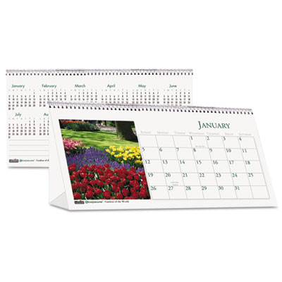 House of Doolittle&trade; Earthscapes&trade; 100% Recycled Garden Desk Tent Monthly Calendar with Photos